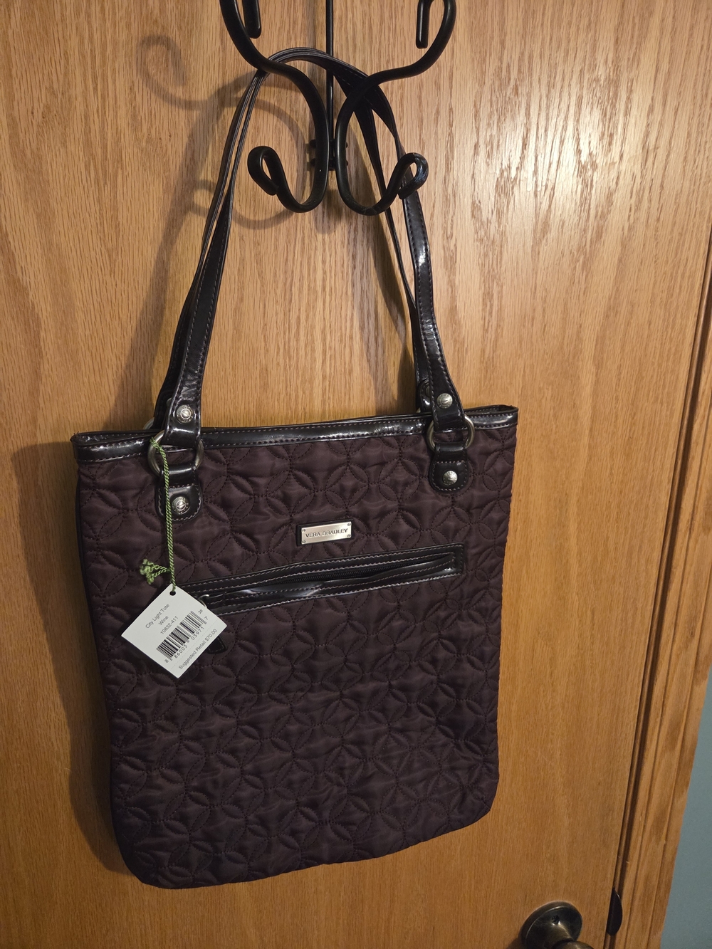 Vera Bradley Plum Quilted Tote Bag